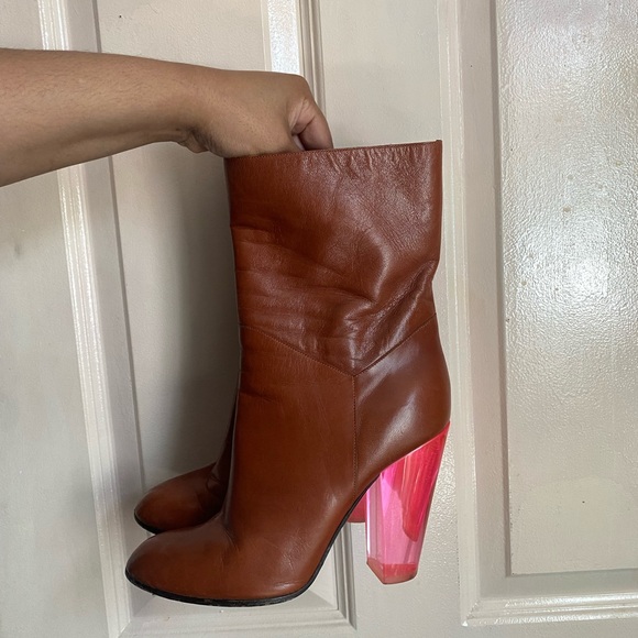 Marc By Marc Jacobs Brown and Pink Heeled Boots - Picture 4 of 7